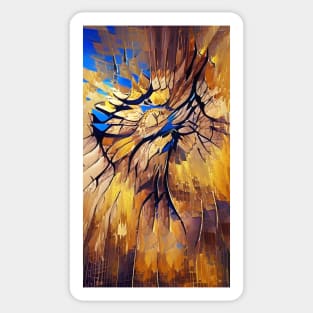 Abstract Painting in Hot Colors Sticker